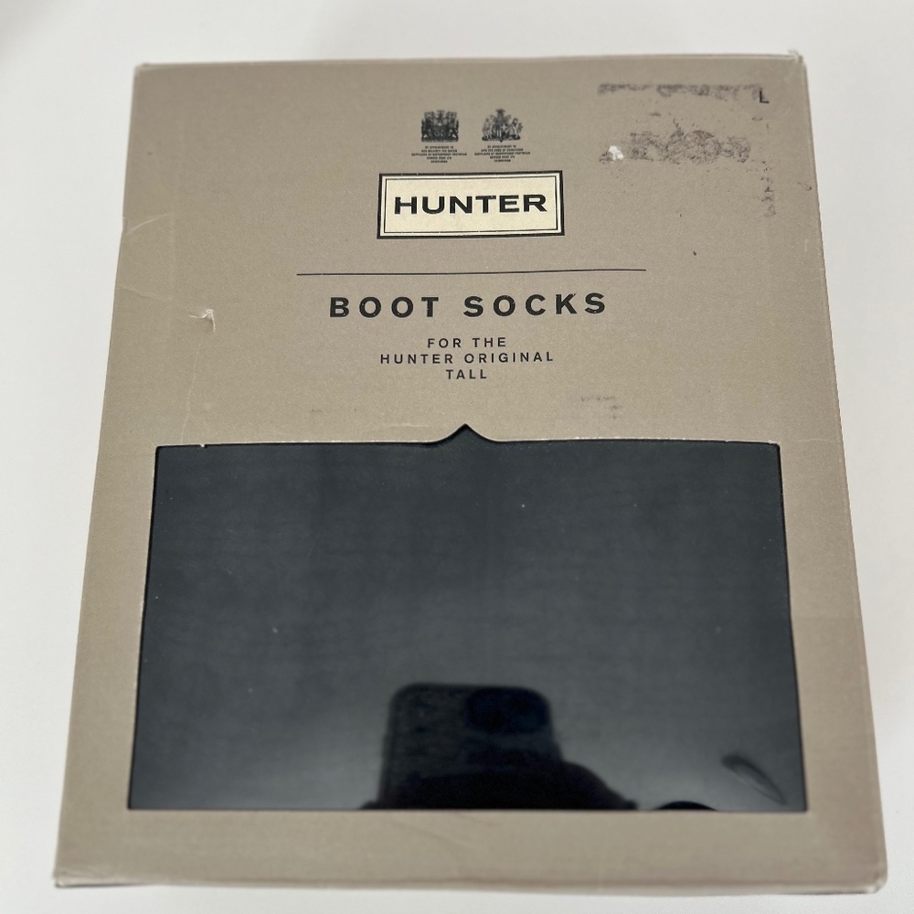 NIB HUNTER Original Roped black boot socks tall large